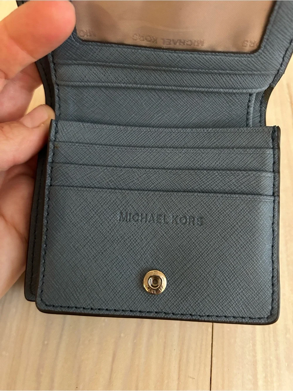 Michael Kors Men's Slate Blue Saffiano Leather Card Holder